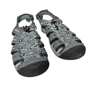 Khombu Women's 9M Crystal River Gray Sandals Active Hiking Water Shoes EUC